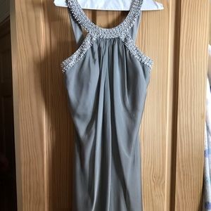 Silver/ grey cocktail dress with beads and sequins